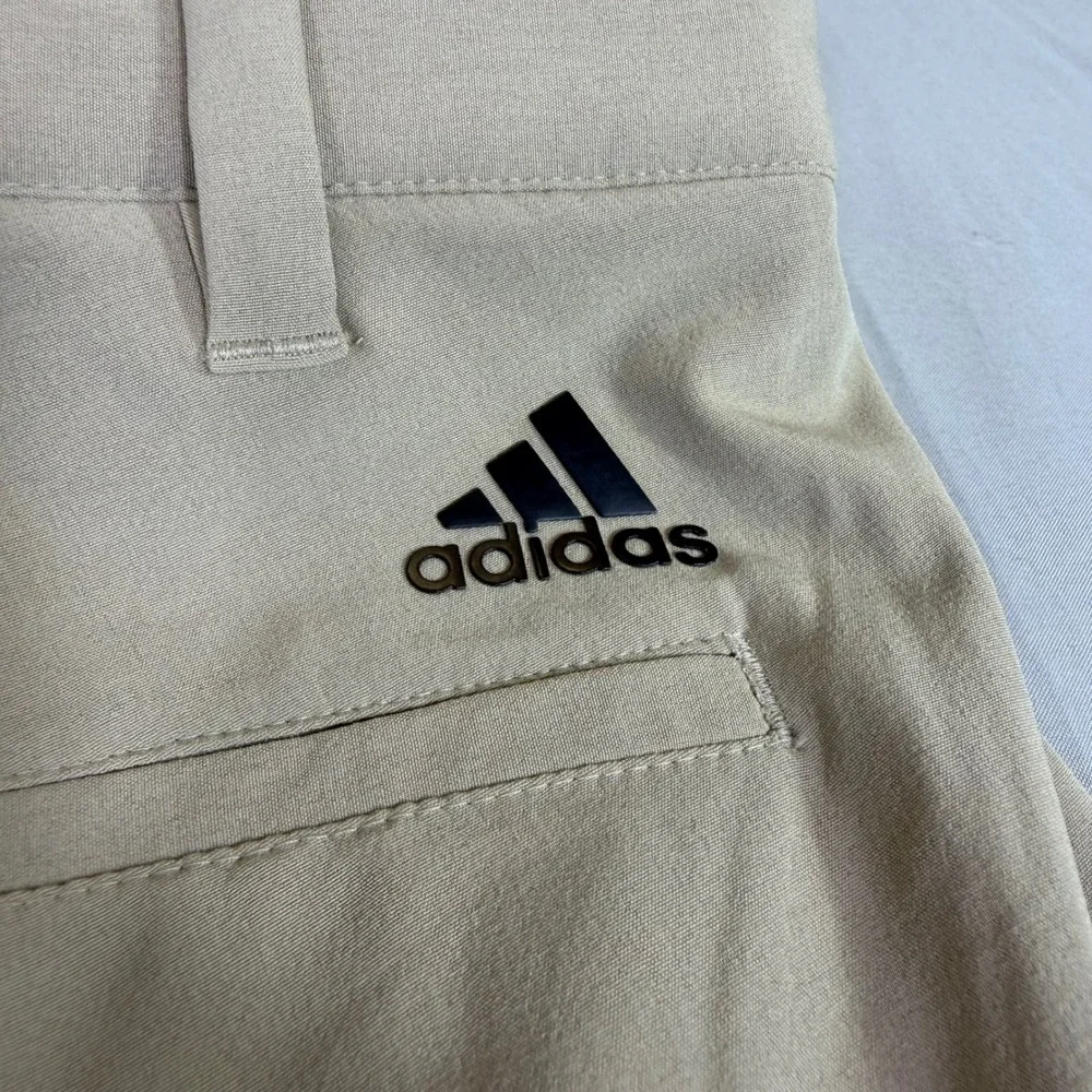 Adidas Golf Mens Khaki Performance Stretch Flat Front Pants 40x30 Golf Preppy
